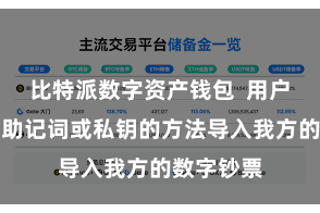 比特派数字资产钱包 用户不错通过助记词或私钥的方法导入我方的数字钞票