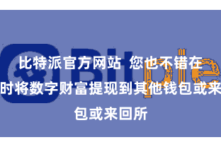 比特派官方网站  您也不错在需要时将数字财富提现到其他钱包或来回所